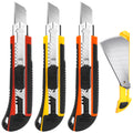 3Pack Box Cutter Retractable, Snap Off Utility Knife, Razor Knife