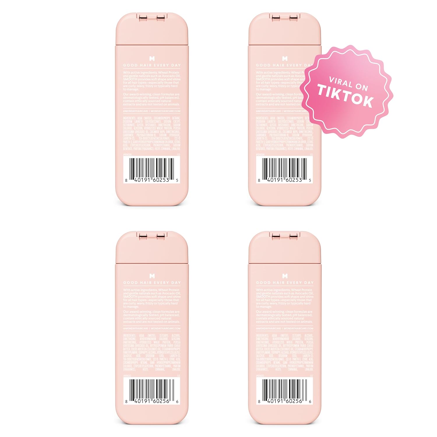 SMOOTH Shampoo + Conditioner with Wheat Protein & Avocado Oil for Frizz-Prone Hair 90 mL (Dual Set)