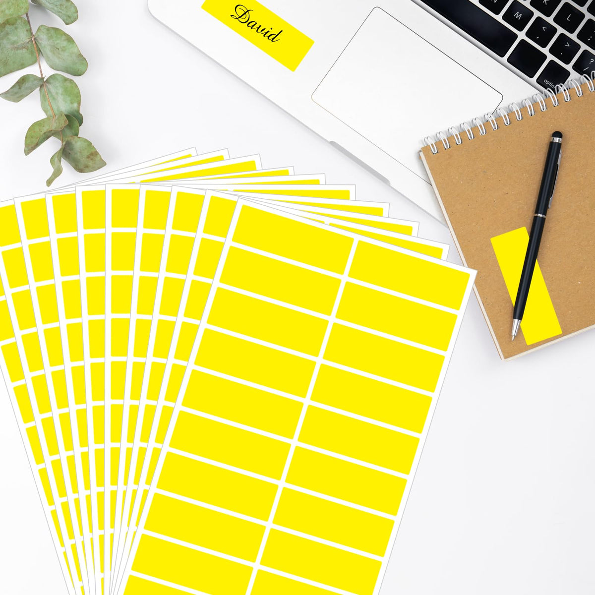 Color Coding Labels,400 PCS 1" x 3" Yellow Rectangular Colored Labels Stickers