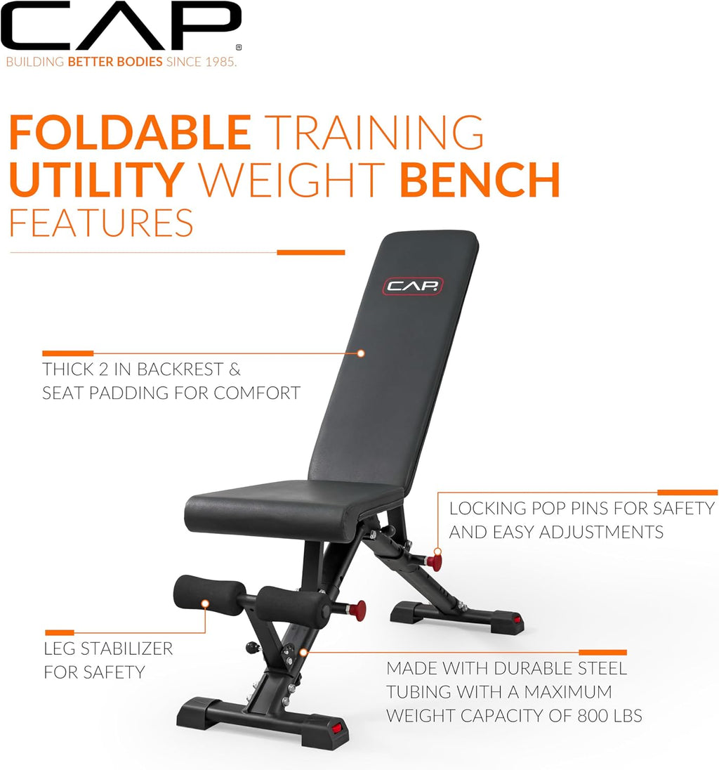 Barbell Multi-Purpose Adjustable Utility Strength Training Weight Bench | Multiple Options