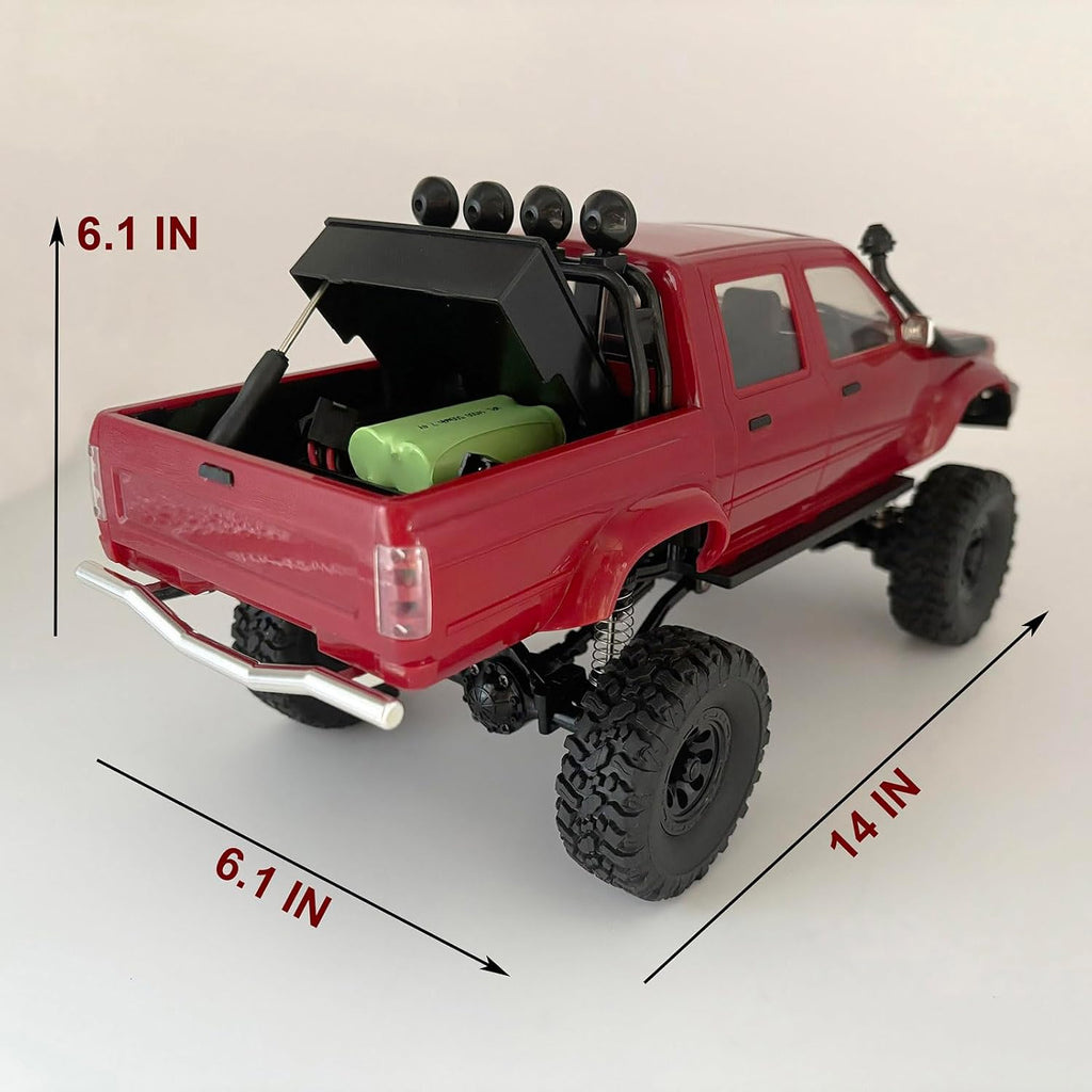 RC Rock Crawler 4x4 WPL C64-1 Remote Control Truck Off Road | 1/16 Scale RC Crawler RTR All Terrain 260 Motor 2.4GHz