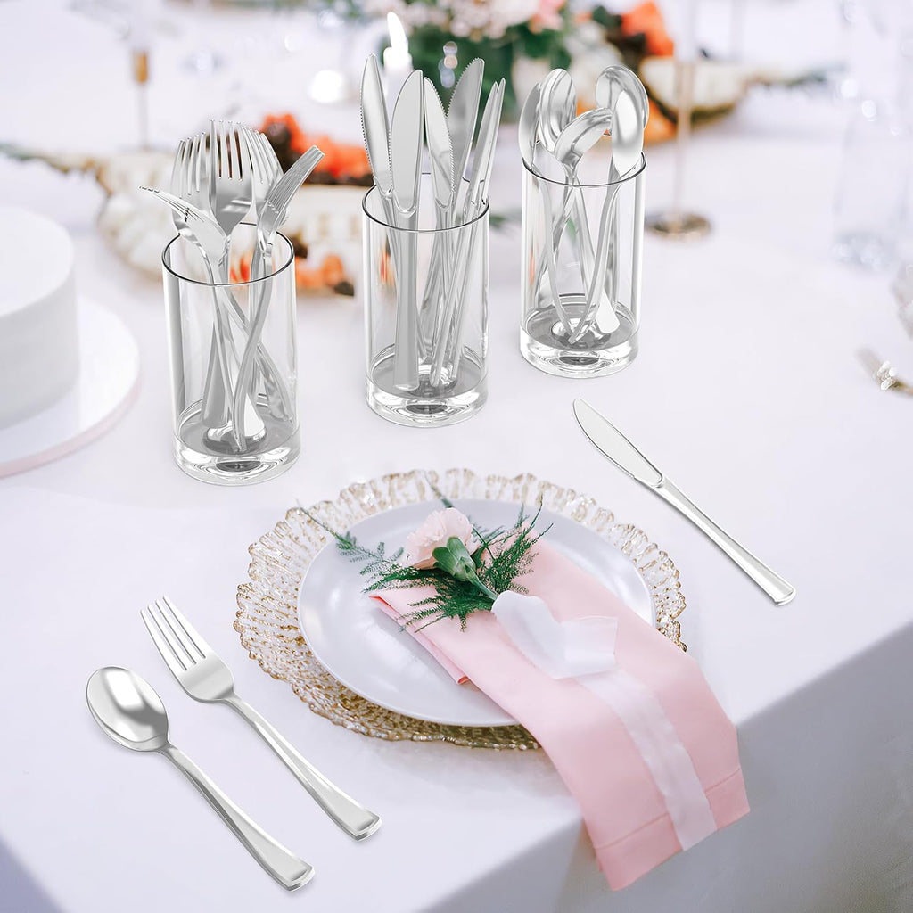 200 Count Heavy Duty Silver Plastic Silverware