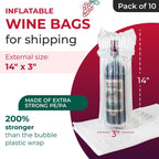 Inflatable Wine Bottle Protector Bags for 750 ml Bottles, Pack of 10 - Reusable Air Column Bags for Packing, Travel