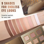 UCANBE 9 Colors Matte Eyeshadow Palette, Neutral Nude Brown Eye Makeup, Warm Highly Pigmented Blendable Smooth for