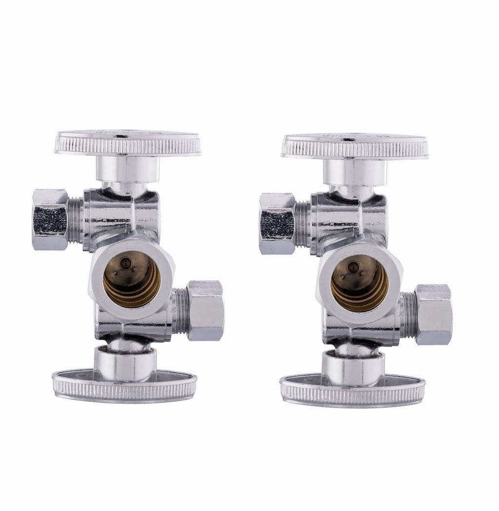 2Pcs EFIELD Angle Comp Stop Valve, 2 Shutoff Handle,3/8"OD(VALVE134-2)