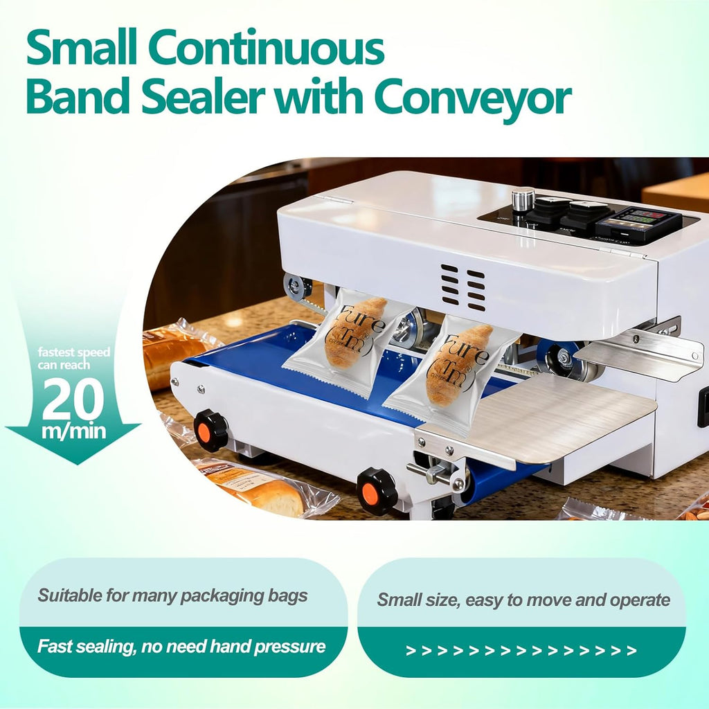 Digital Heat Sealer, Adjustable Temp & Speed Commercial Bag Sealer Machine