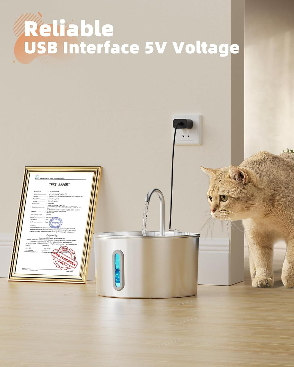 Cat Water Fountain Stainless Steel: 108oz/3.2L Cat Fountain for Drinking - Pet Water Fountain for Cats Inside