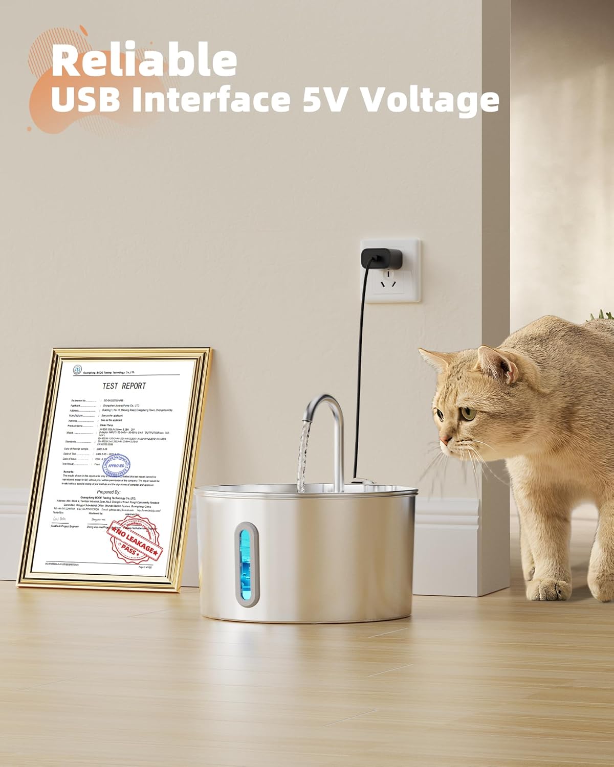 Cat Water Fountain Stainless Steel: 108oz/3.2L Cat Fountain for Drinking - Pet Water Fountain for Cats Inside