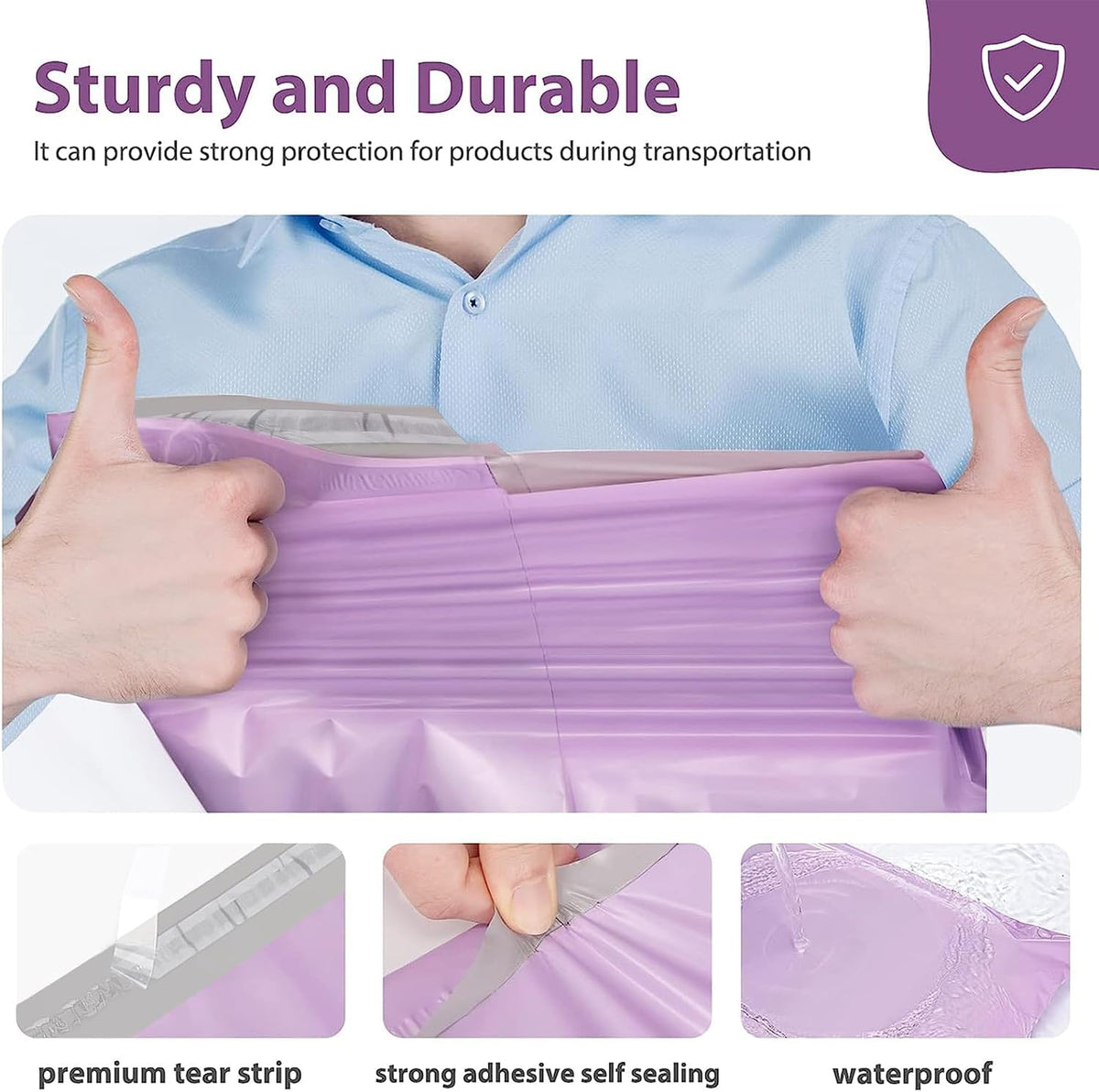 Poly Mailers 19x24" 100 Pack,Large Shipping Bags for Clothing,Purple