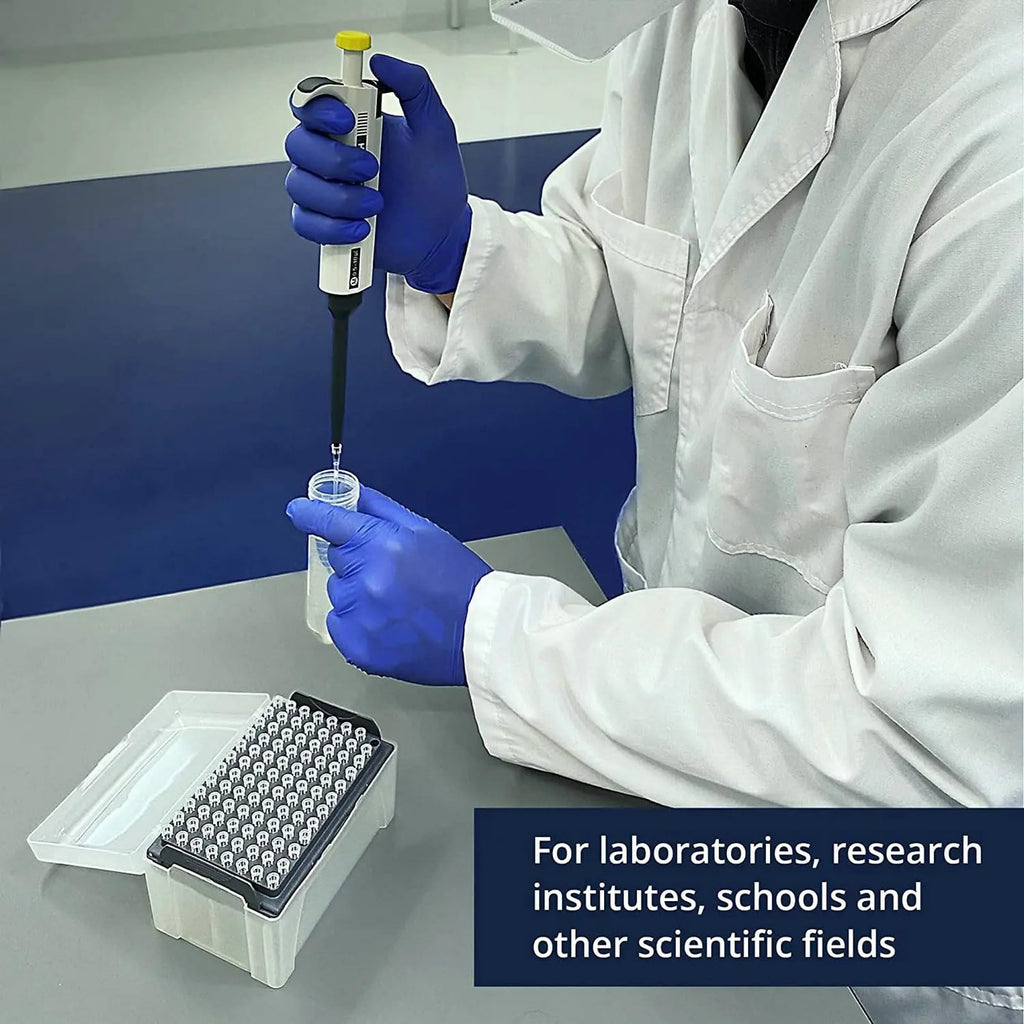 10ul Pipette Tips - Universal Pipette Tips，with Box RNase/DNase Free & Pyrogen Safe, (96 Tips/Rack)