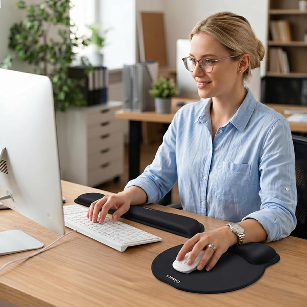 Upgrade Enlarge Superfine Fibre Soft Smooth Gel Ergonomic Mouse Pad Wrist Support and Keyboard Wrist Rest for