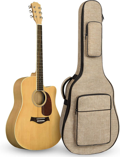 39 40 41 Inch Acoustic Guitar Bag with 0.5 Inch Thick Waterproof Padding Adjustable Shoulder Strap Guitar Case Gig