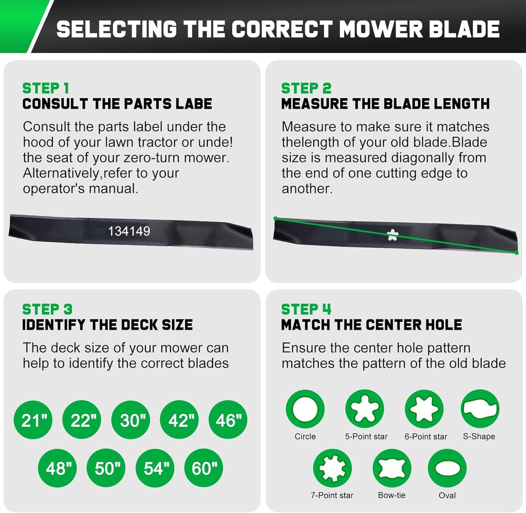 422719 134149 42 inch Deck Craftsman Mower Mulching Blades Kit | Fit OEM 532134149 424752 Replacement,Craftsman