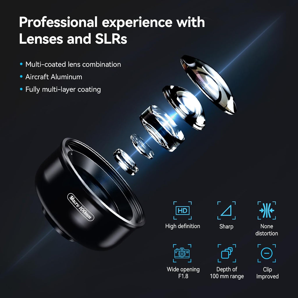 Professional Macro Photography Lens for Smartphone Macro Lenses | for iPhone, Samsung, Galaxy, Oneplus, Android