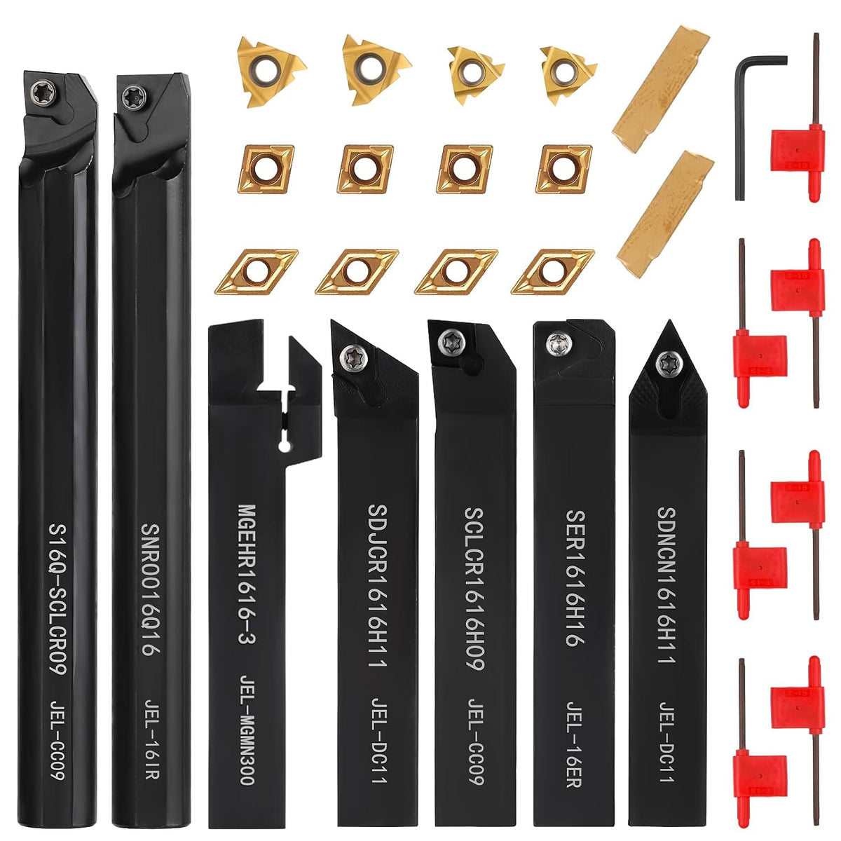 5/8" 16mm Indexable Lathe Turning Tool 21Pcs Kit for Turning