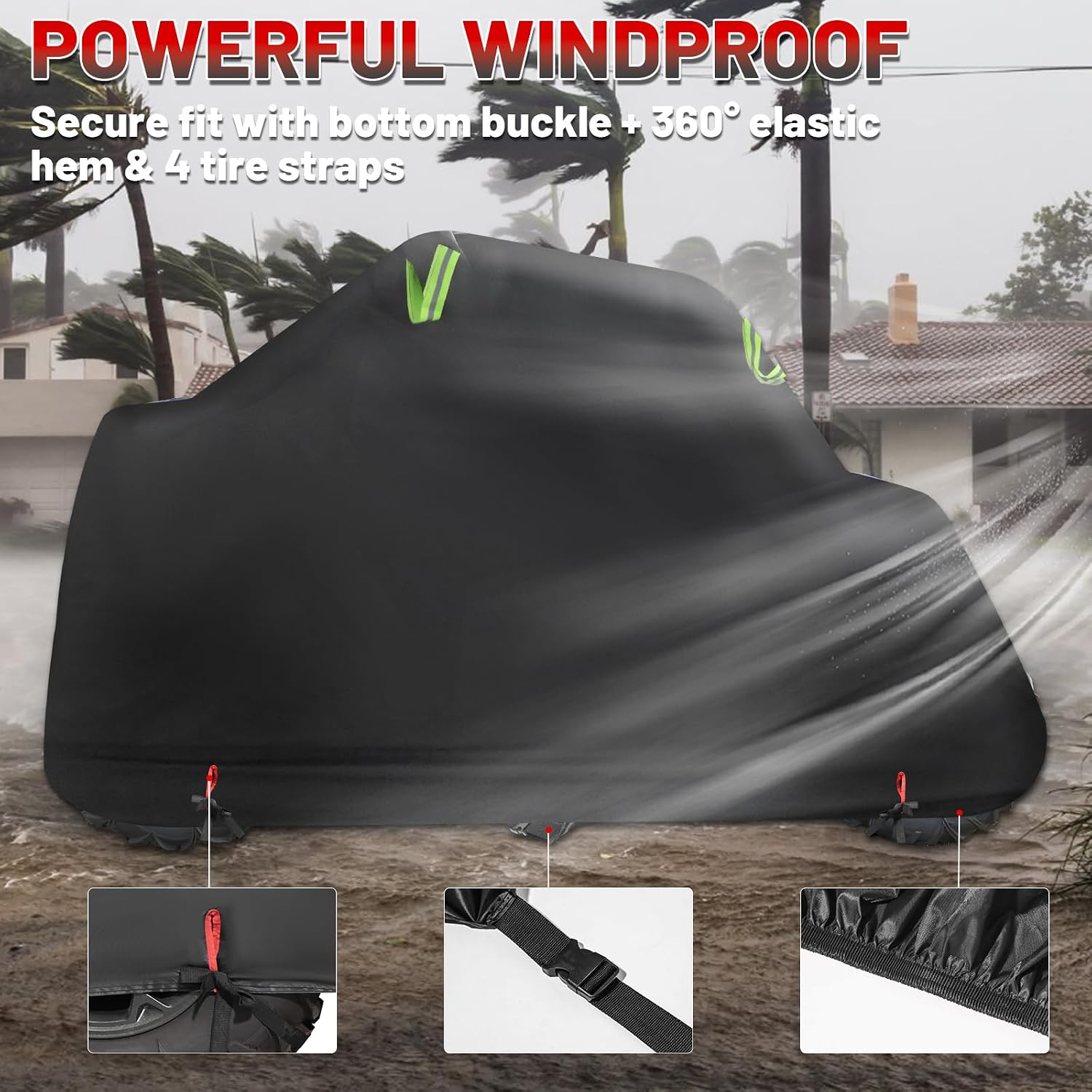 Heavy Duty 420D RZR UTV Cover 2-3 Seater 130" x 70" x 58" | Waterproof; for Outdoor Storage; Compatible with Polaris