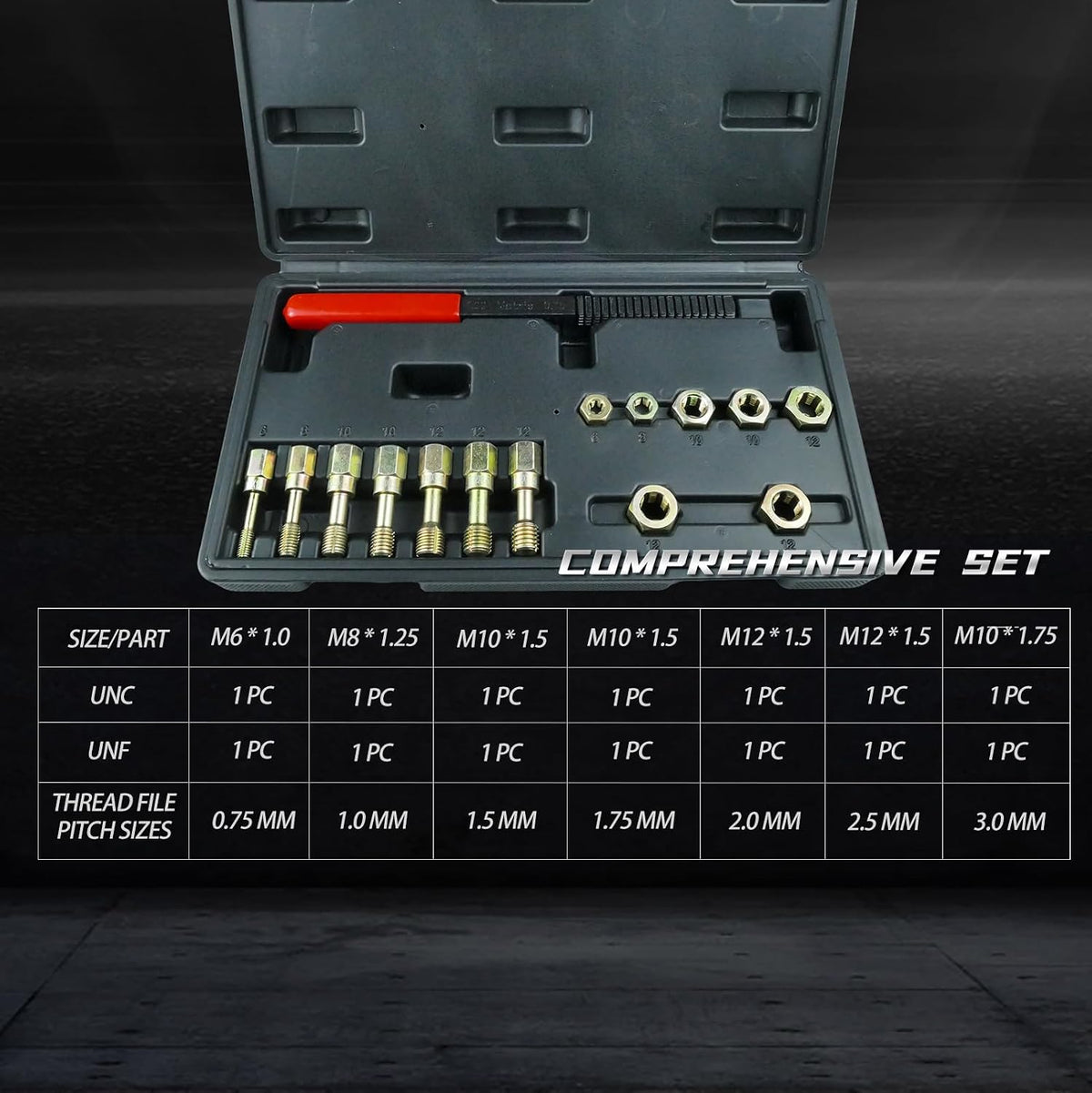 15 PCS Metric Thread Chaser Set & Thread Repair Kit