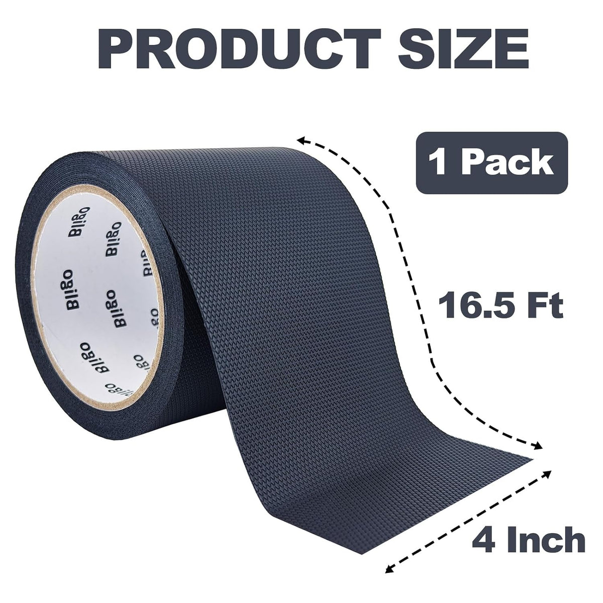 Rubber Grip Tape, 4" x16.5Ft, Anti-Slip, Comfortable Grip, Durable
