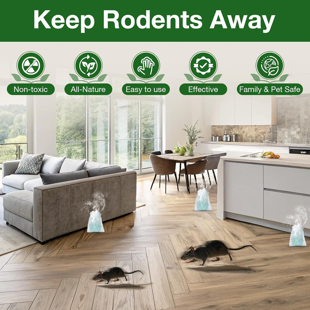 Mouse Rodent Repellent, 25 Pack Peppermint Oil Mouse Traps
