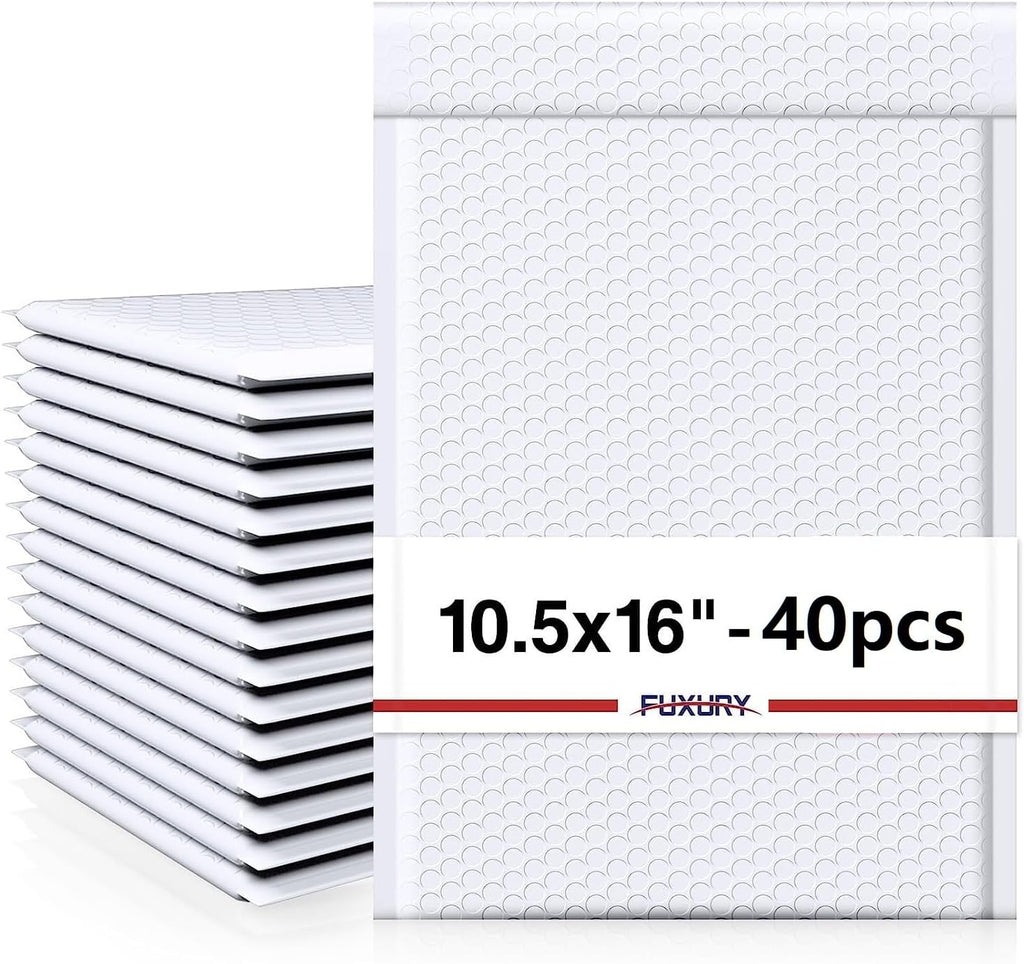 White Bubble Mailers 10.5x16" 40 Pack,Padded Envelopes Self Seal