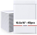 White Bubble Mailers 10.5x16" 40 Pack,Padded Envelopes Self Seal