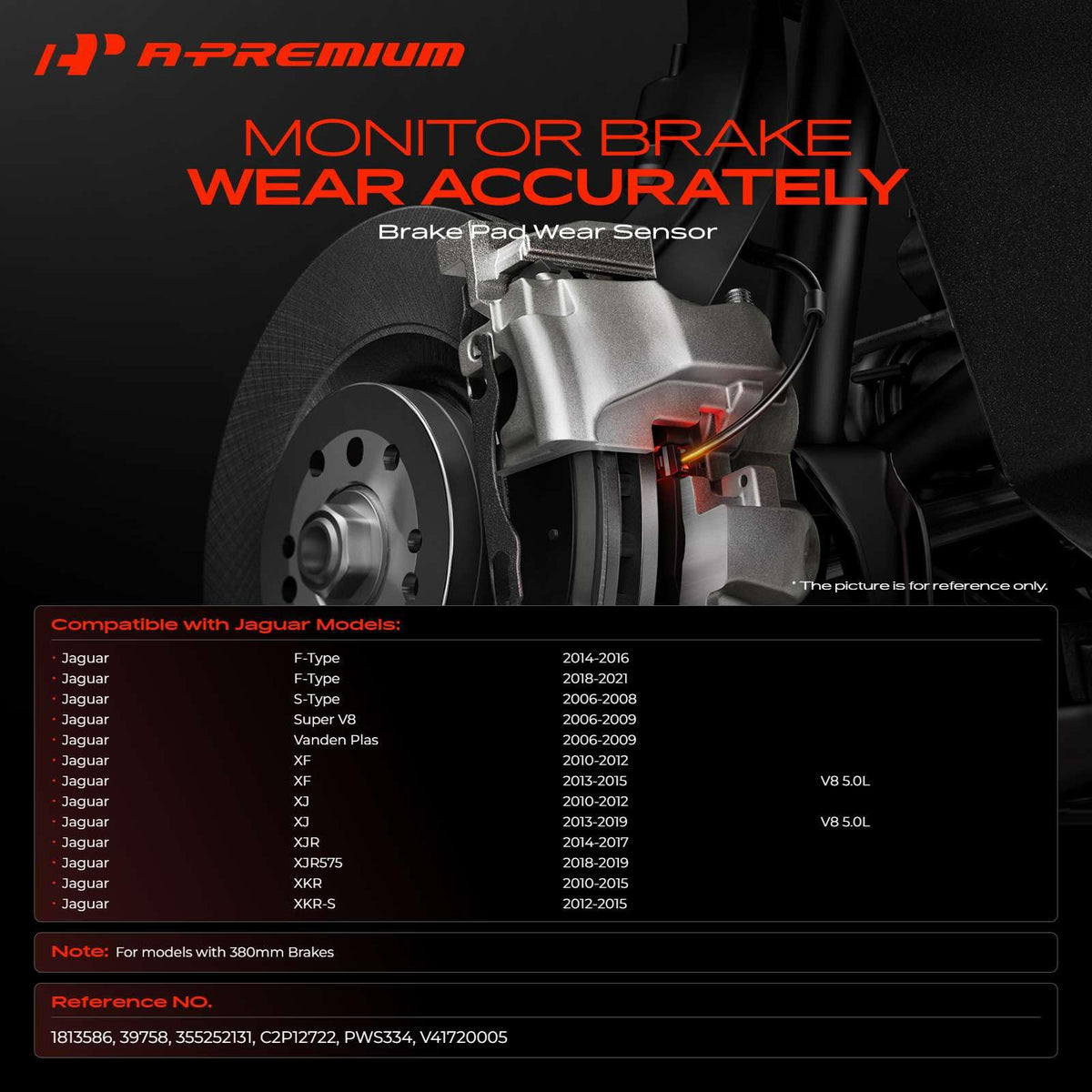 A-Premium Front Brake Pad Wear Sensor Compatible with Jaguar Models