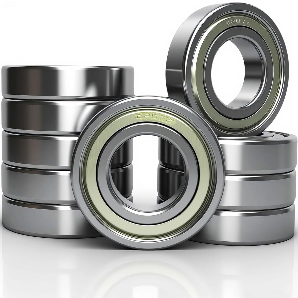 10 PCS 6207-ZZ Double Metal Seal Deep Groove Ball Bearings, Pre-Lubricated and Stable Performance and Cost Effective Bearings (6207 ZZ)