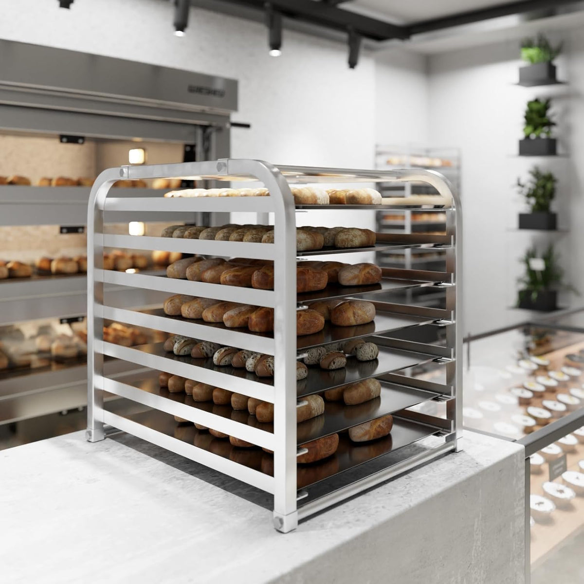 20.3" x 24" End Load Bun Pan Rack, Holds 7 Full Size Pans, NSF