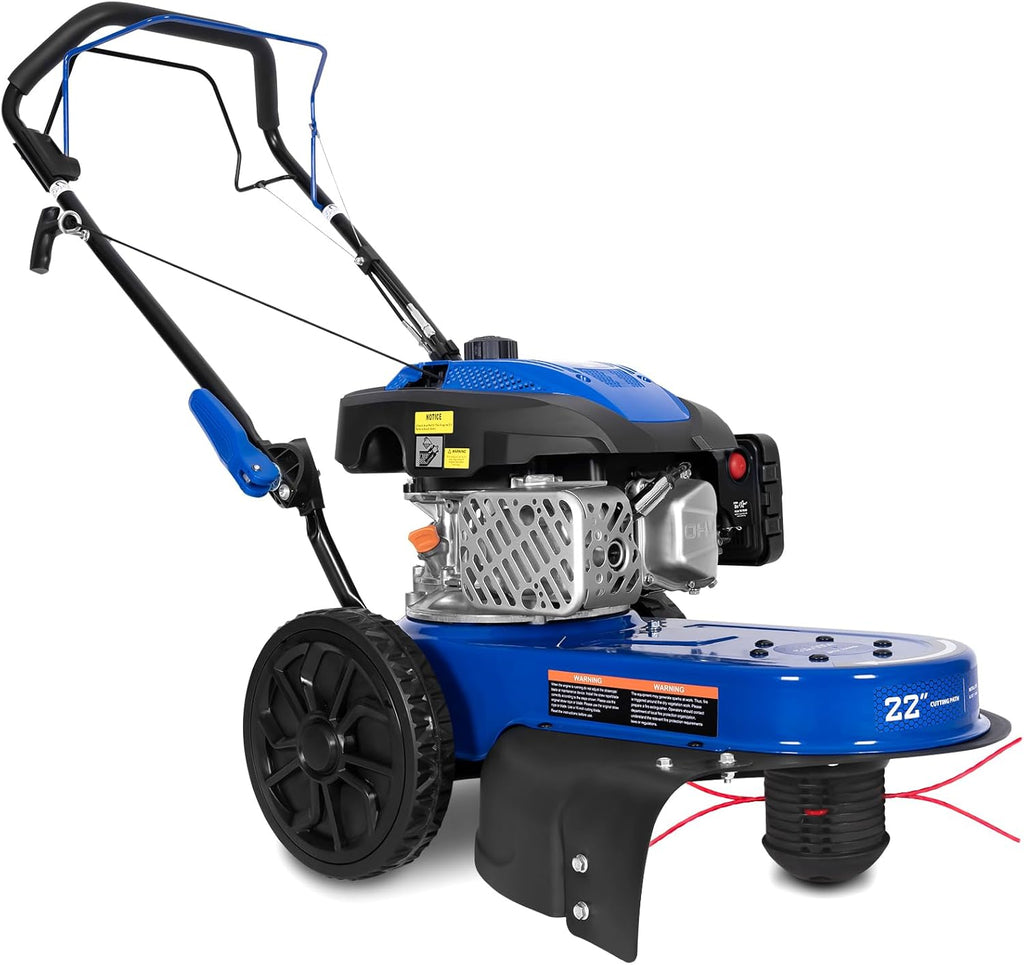 Self-Propelled Walk-Behind String Trimmer, 170cc 4-Cycle Gas Brush Cutter, 22" Cutting Diameter, 8-Position Height