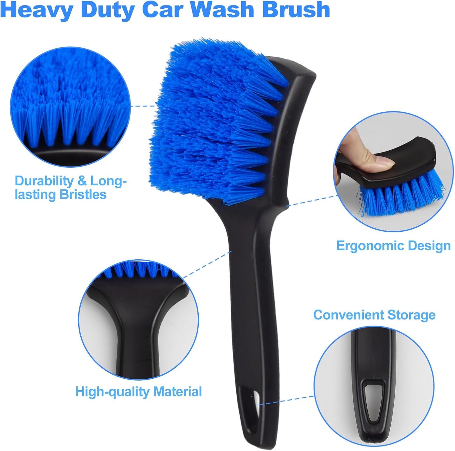 Wheel Brush, Wheel & Rim Cleaner Brush, Tire Brush, Wheel Cleaning Brush | Bendable & Durable Car Wheel Brush Set