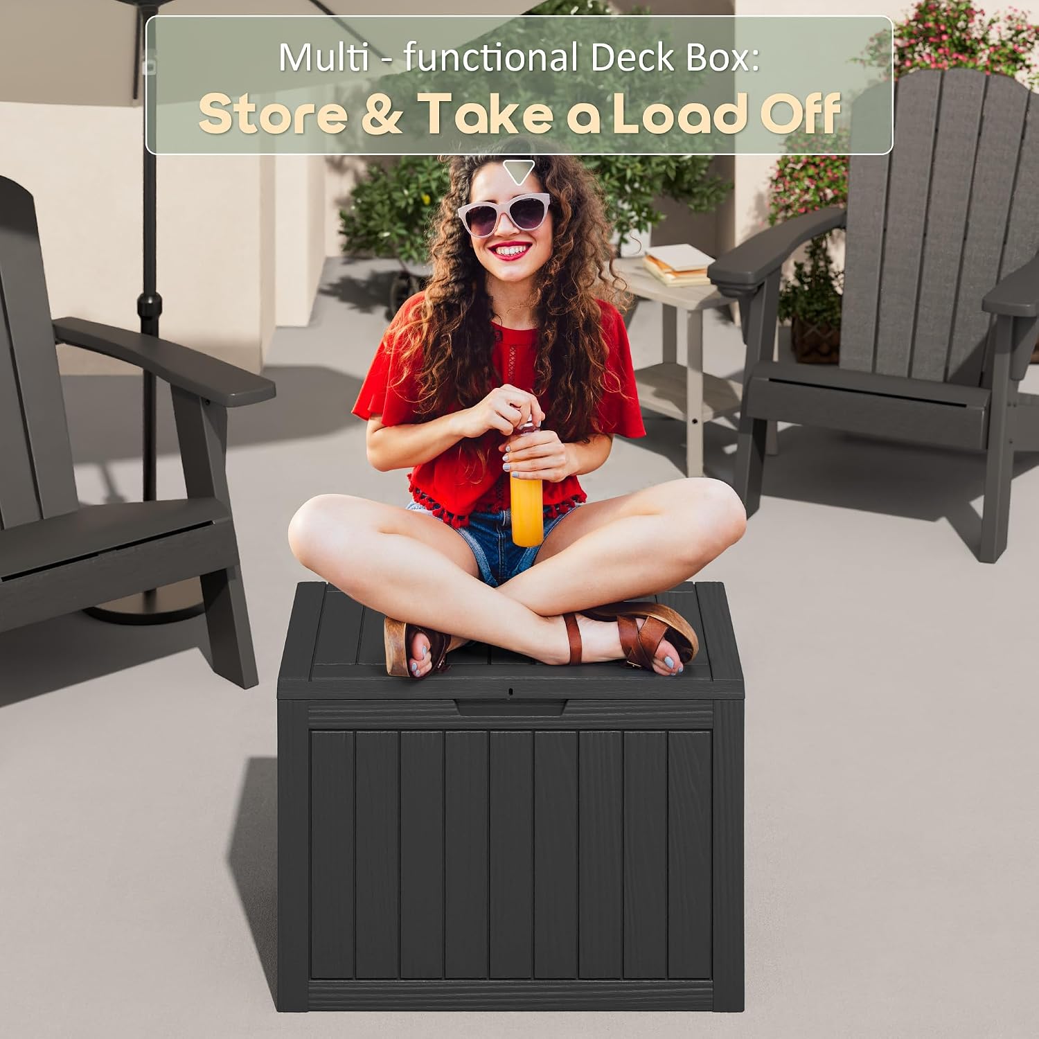 55 Gallon Package Delivery Box for Outside, Waterproof Storage Box with Lockable Secure, Resin Parcel Drop Box for
