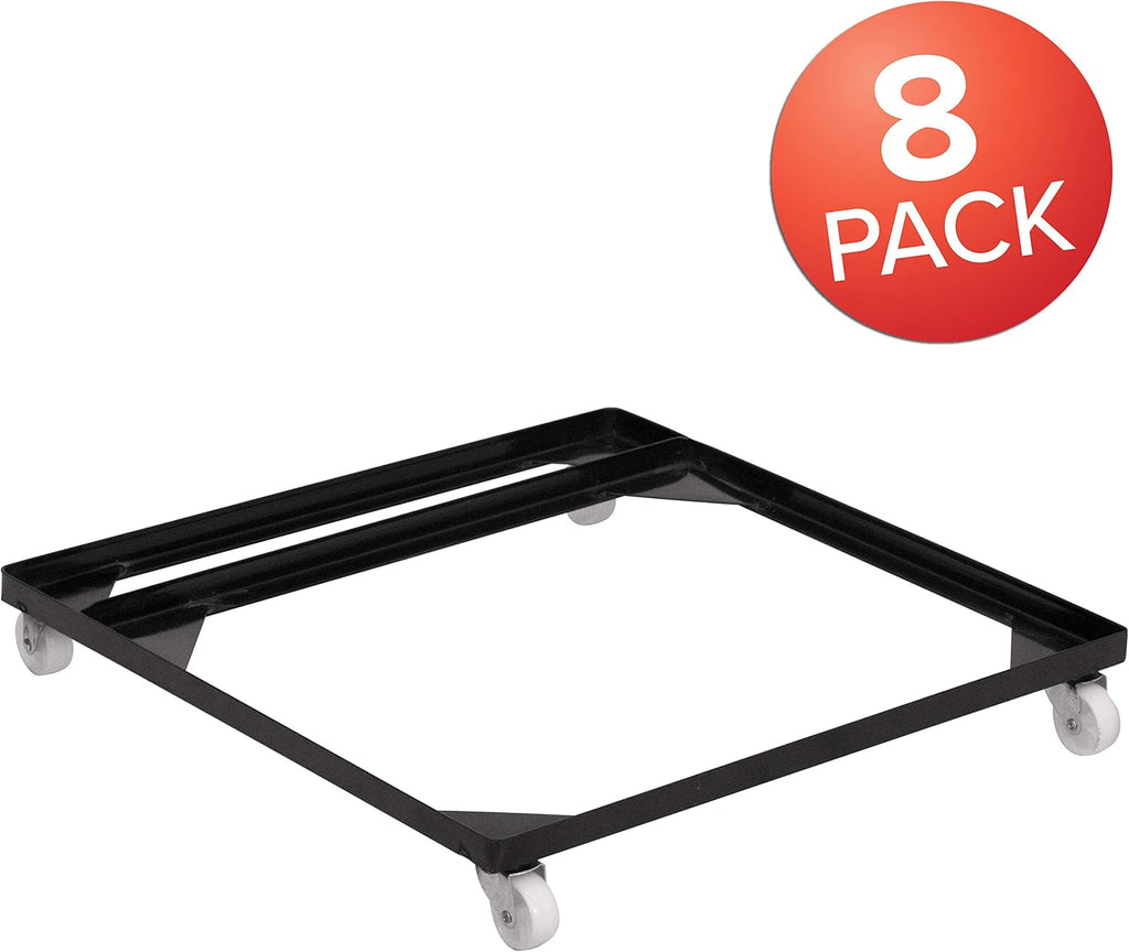 8 Pack HERCULES Series Steel Stack Chair and Church Chair Dolly