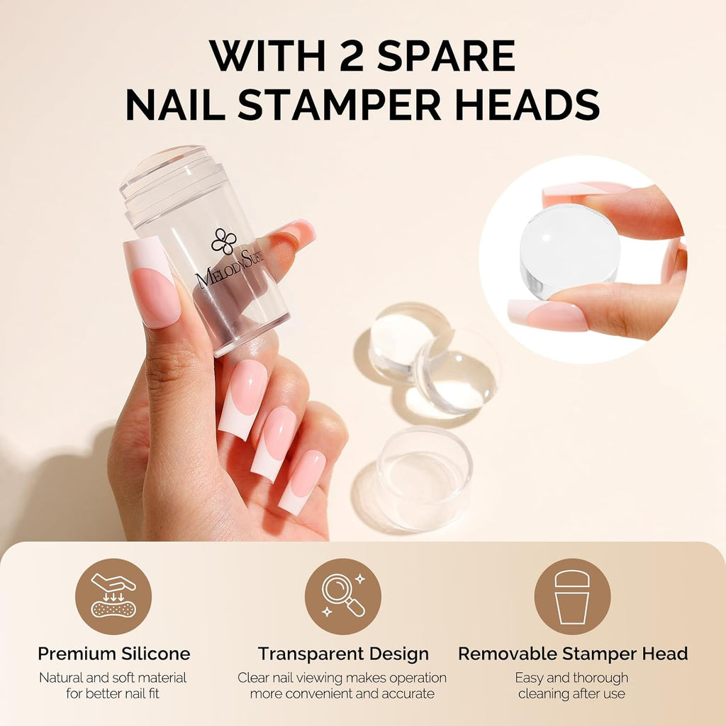 French Tip Tool, Nail Stamp, 2 Stamping Plates, 6PCS