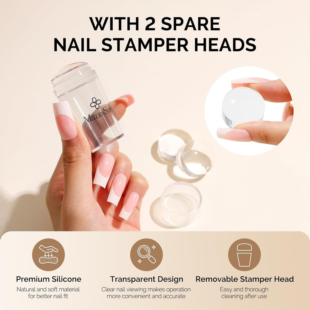 French Tip Tool, Nail Stamp, 2 Stamping Plates, 6PCS