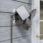 LED Security Light with GFCI Outlets Flood Lights 5000K Bronze