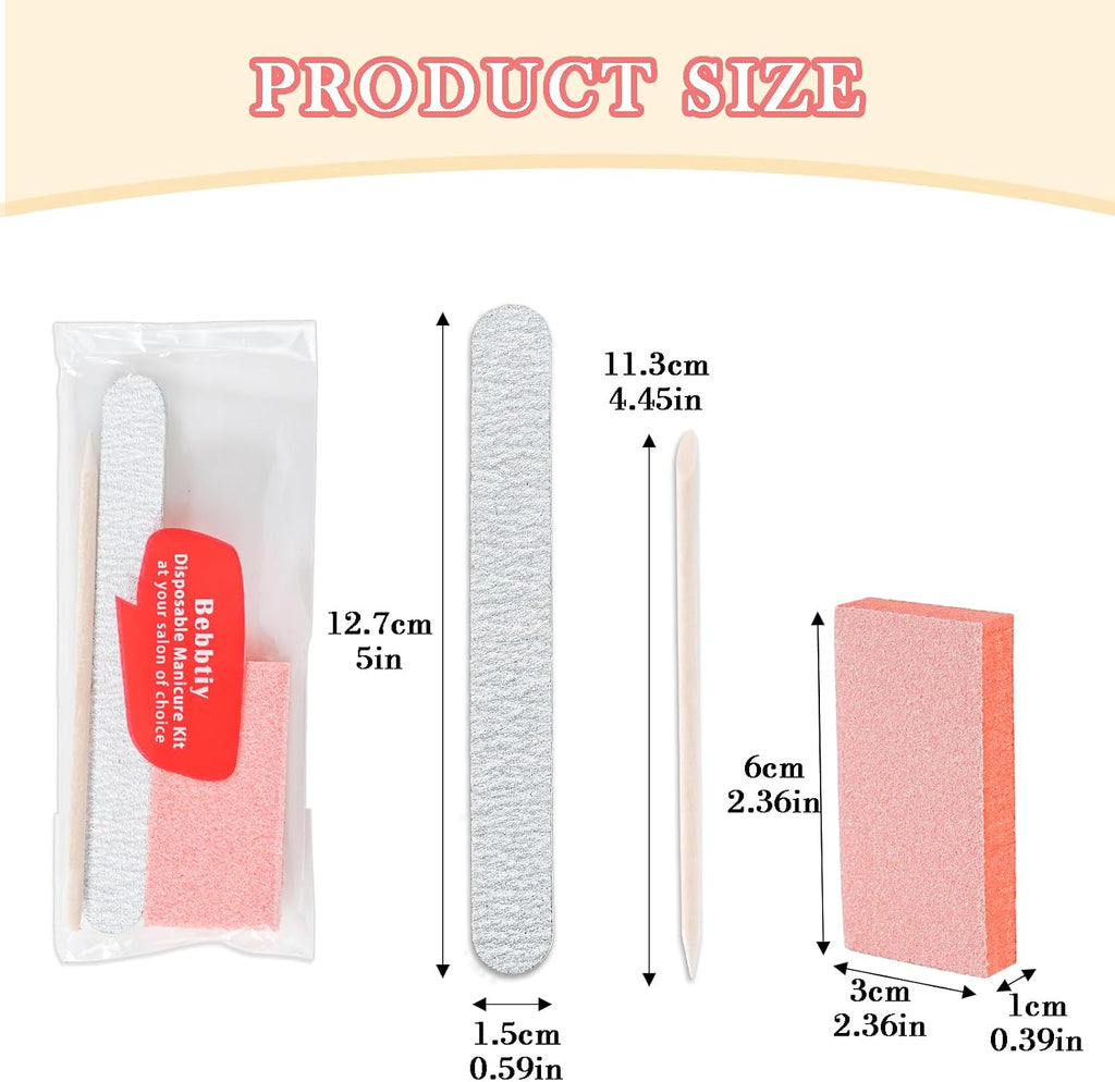 3 in 1 Disposable Manicure Kit Sets Professional (Count, 50, 80/100 Grit)