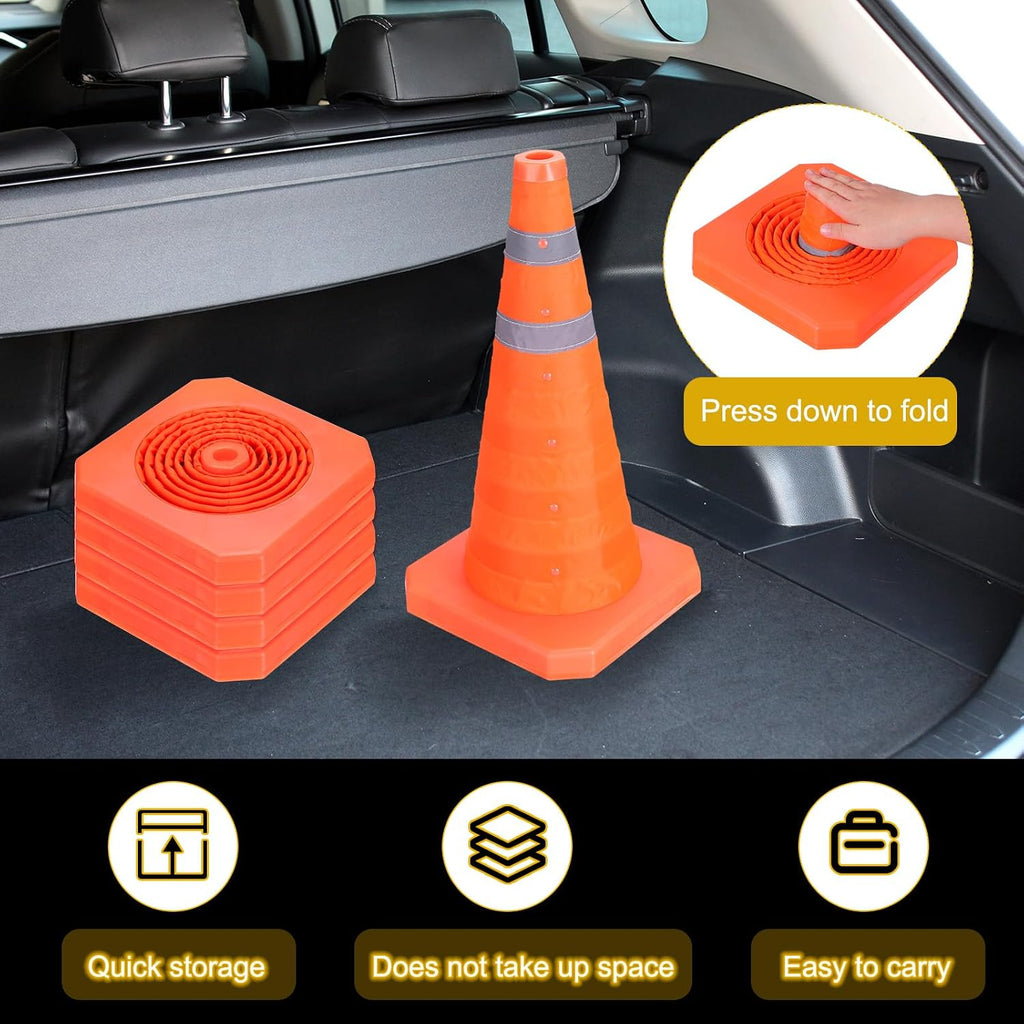 Collapsible Traffic Cones 18" Orange Safety Cones
