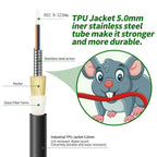Outdoor LC to LC OS2 Fiber Patch Cable Singlemode TPU, 50M(165ft)