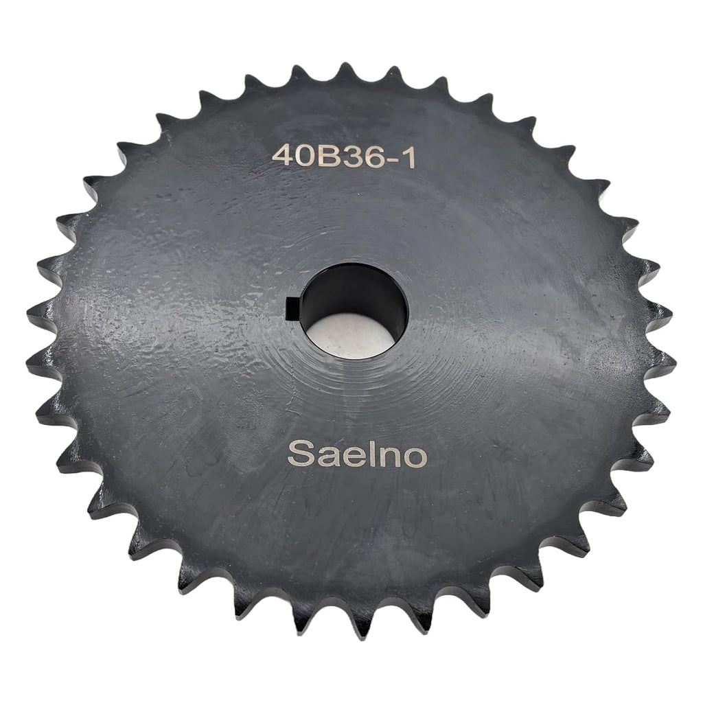 #40 Roller Chain Sprocket Type B 1 inch Bore 36 Tooth, Hardened Antirust 1045 Steel Drive Sprockets 40B36-1