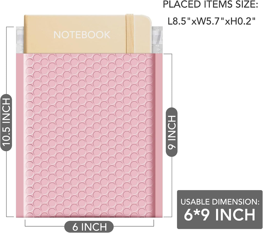 Light Pink Bubble Mailers 6x10" 100 Pack Padded Envelope