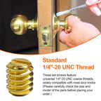 Door Knob Set Screws, 1/4-20 Thread Replacement Hex Screws 20-Pack