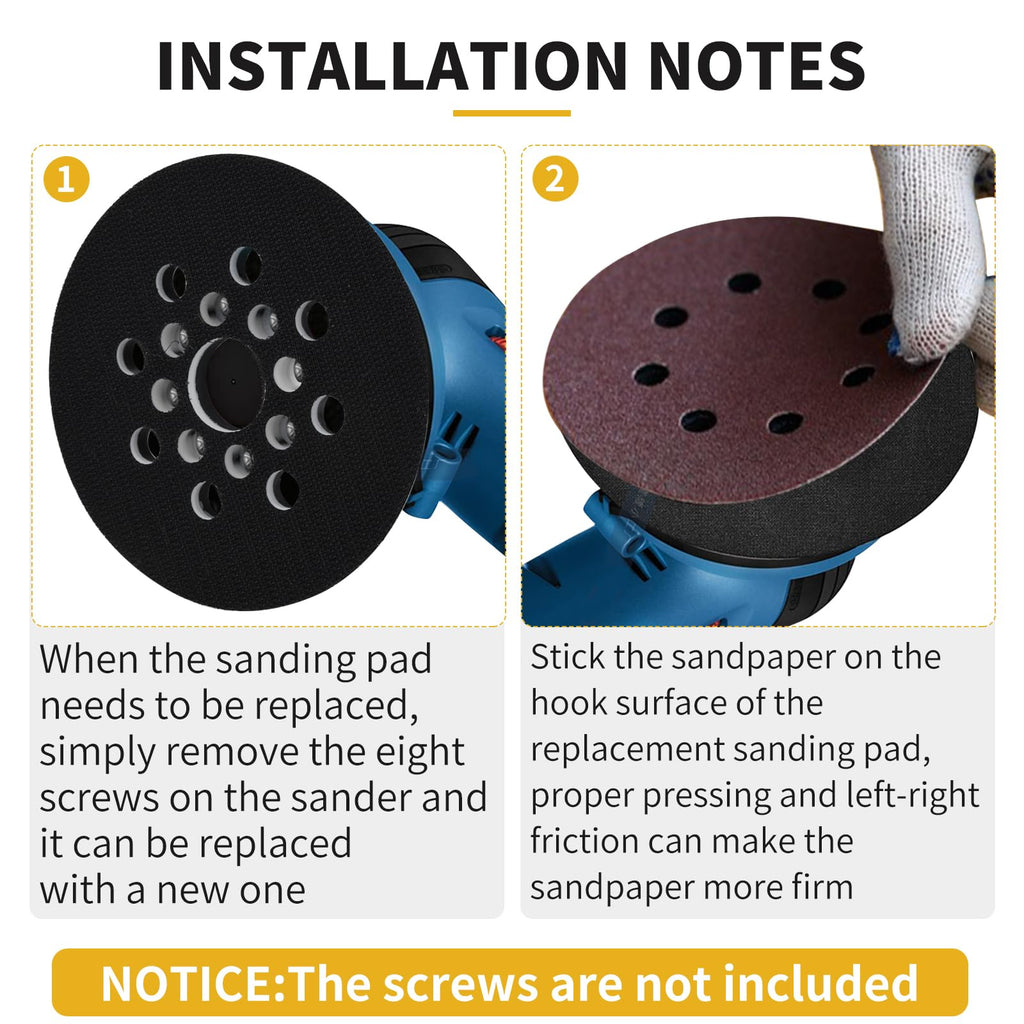 Gnellkoor Orbital Sander Pad Replacement for Bosch ROS20VS, 1 Pack