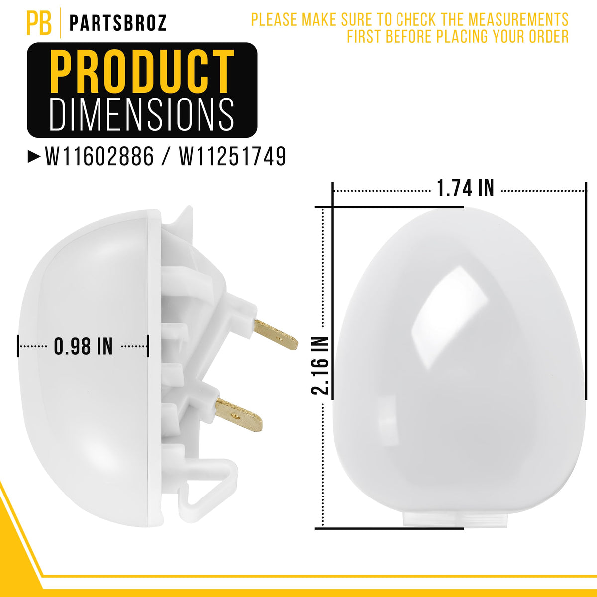 Refrigerator LED Light for Whirlpool WRFA32SMHZ03