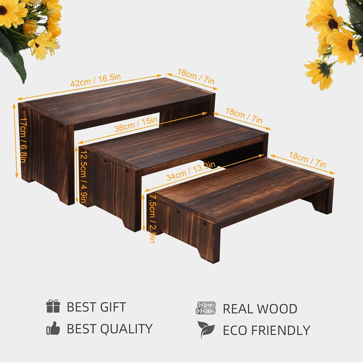 3-Tier Wooden Cupcake Stand & Display Risers