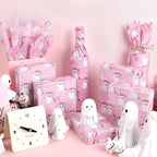 100 Sheets Boho Ghost Tissue Paper, 20x14'' Halloween Ghosts Wrapping Paper