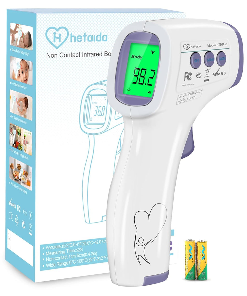 Digital Thermometer for Adults and Kids, No Touch Forehead Thermometer for Baby, 2 in 1 Body Surface Mode Infrared