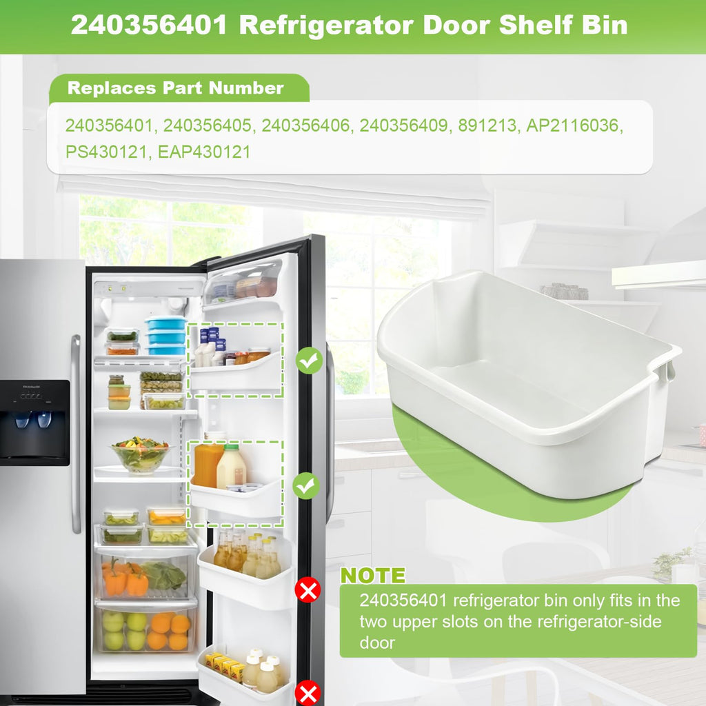 HLZDS 240356401 Refrigerator Door Bin (2 Pack) Compatible with Frigidaire