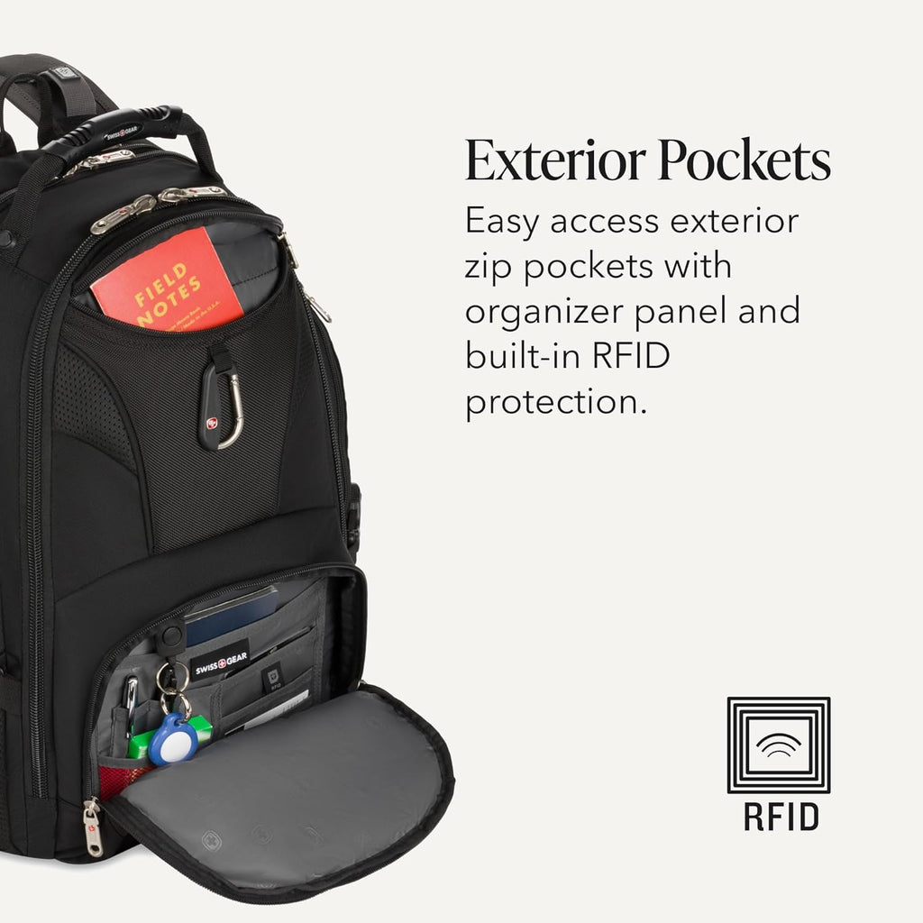 1900 ScanSmart Laptop Backpack, Fits Most 17-Inch Laptops, TSA-Friendly Lay-Flat Design, RFID Protection, and Tablet