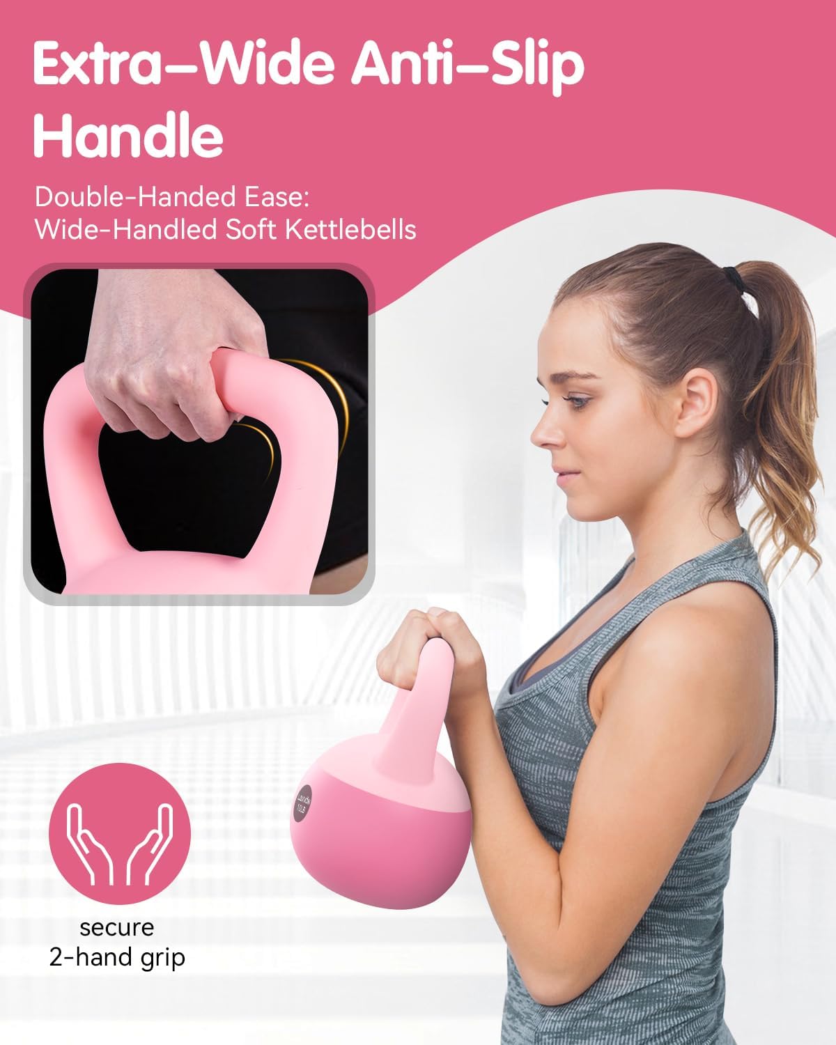 Soft Kettlebell - Cushioned Impact-Resistant Base and Anti-Slip | Kettle bell Anti-Slip Grip Weight for Home