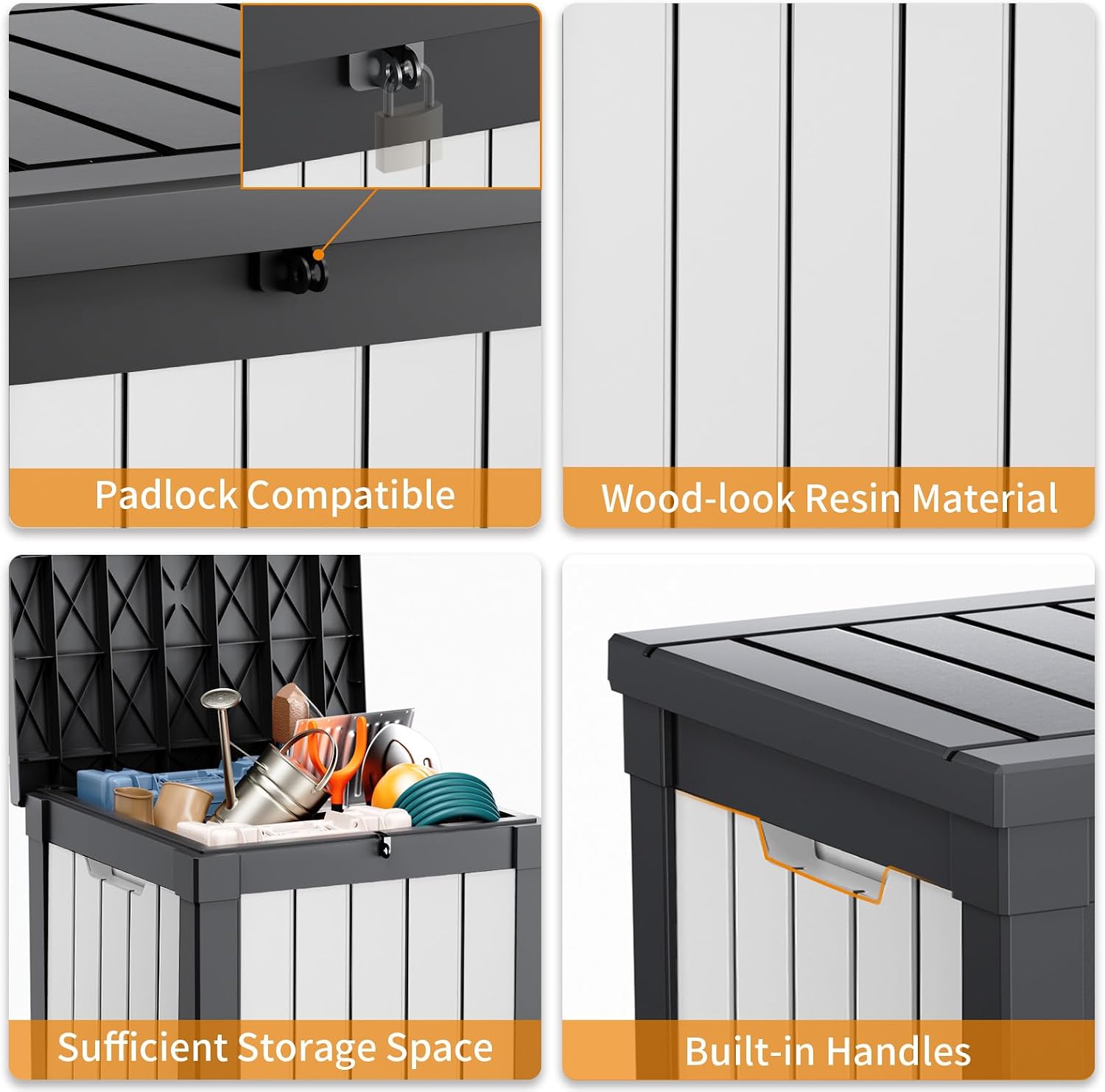 53 Gallon Package Delivery Boxes for Outside, Lokable Secure Resin Package Delivery Box with Lid, Weatherproof and
